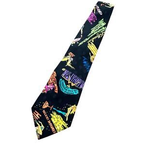 Nicole Miller 1990 100% silk necktie collectible novelty tie Cocktails theme